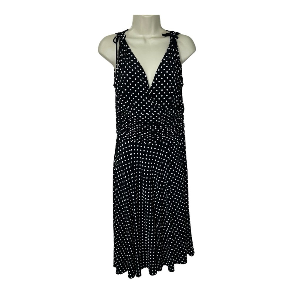 Scarlett Black and White Polkadot Sleeveless Dress Women’s Vintage Y2K